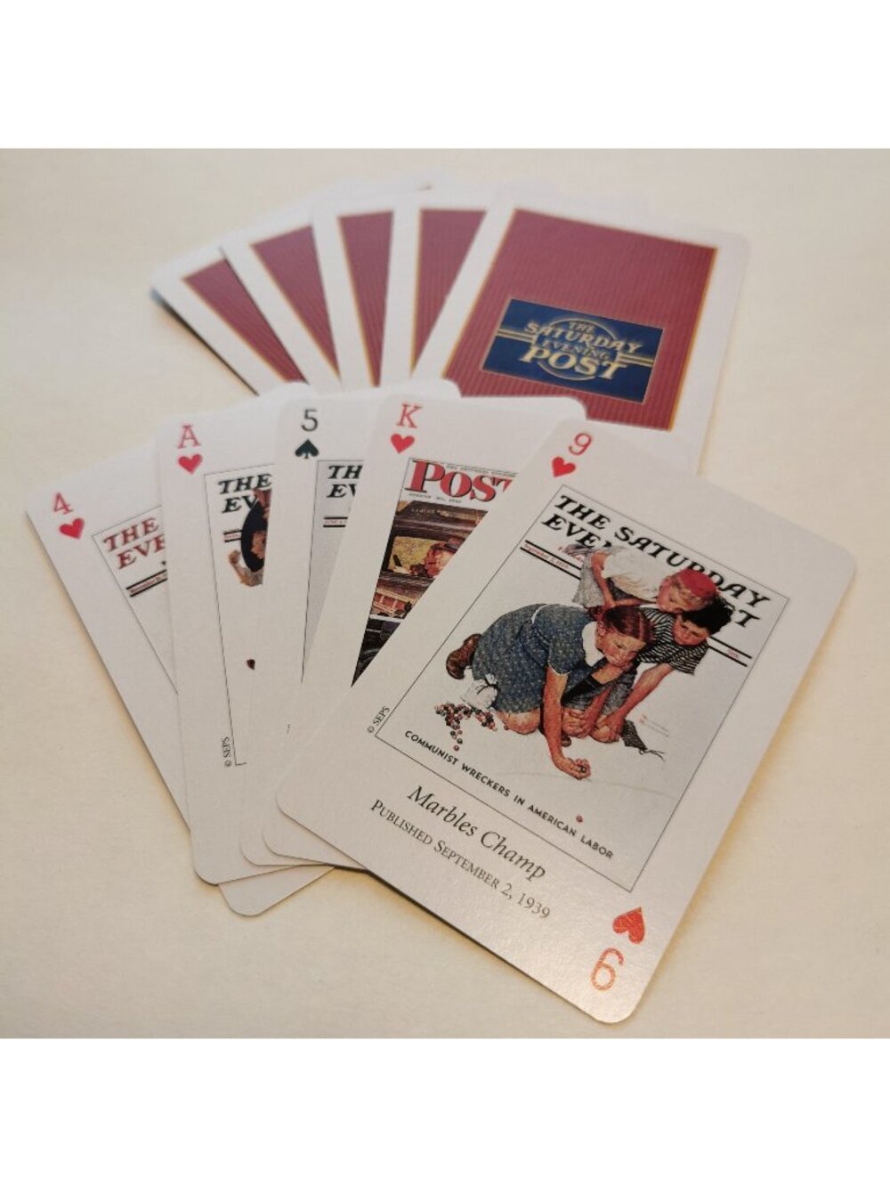 2/$10 Vintage Saturday Evening Post Norman Rockwell Playing Cards Set of 10